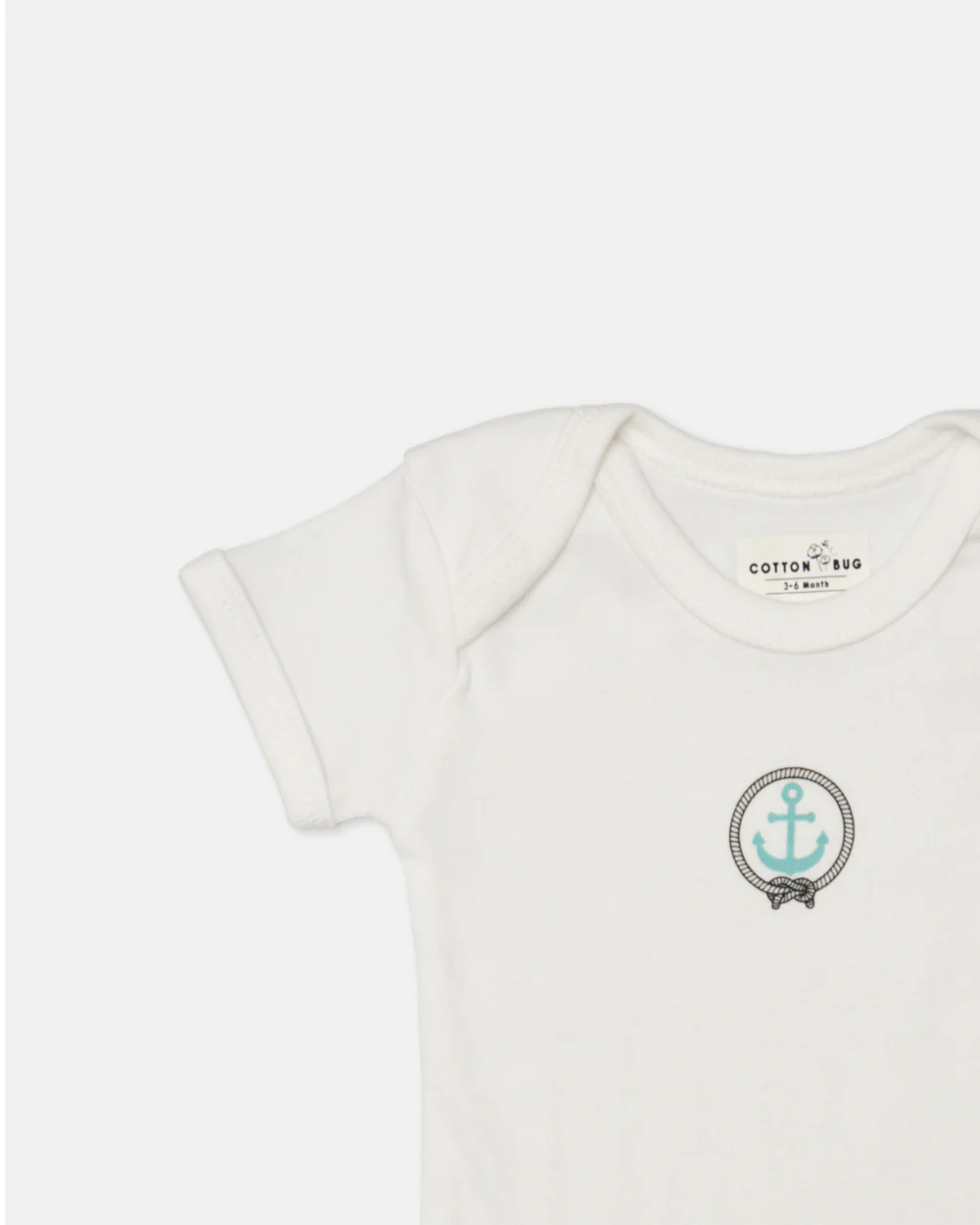 Cotton Bug White Bodysuit-Anchor-Organic Cotton-Half Sleeves-Pack of 3-For Infants - Image 15