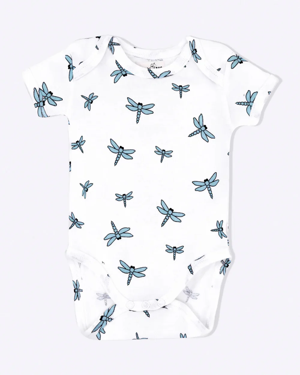 Cotton Bug White Bodysuit-Dragonfly-Organic Cotton-Half Sleeves-Pack Of 3-For Infants - Image 8