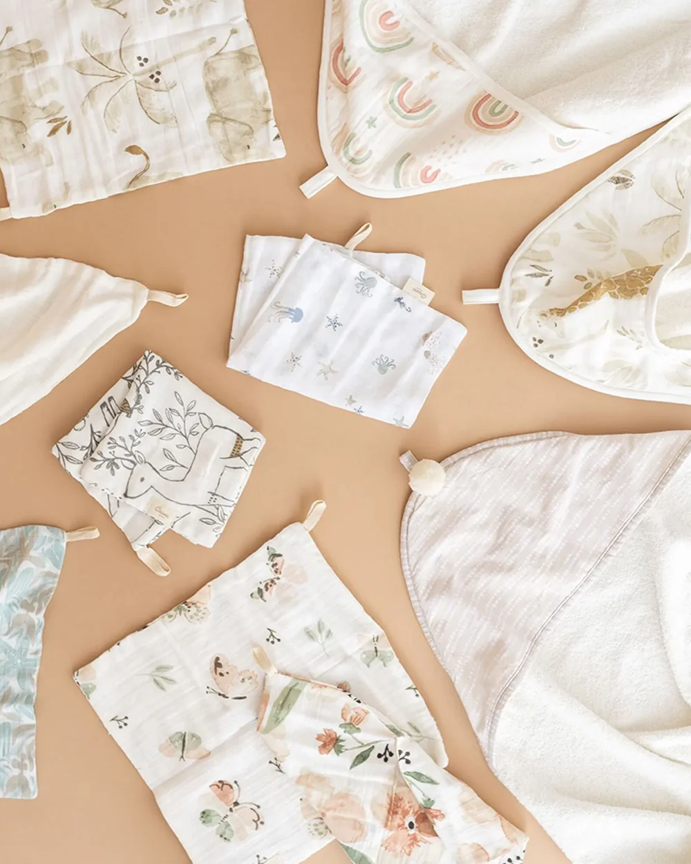 Crane Baby 100% Cotton Muslin Wash Cloth-Soft & Absorbent-Kendi-Pack of 5-For Infants - Image 5