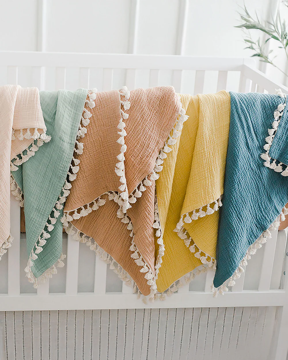 Crane Baby 6 Layer Muslin Blanket-Copper-For Infants - Image 5