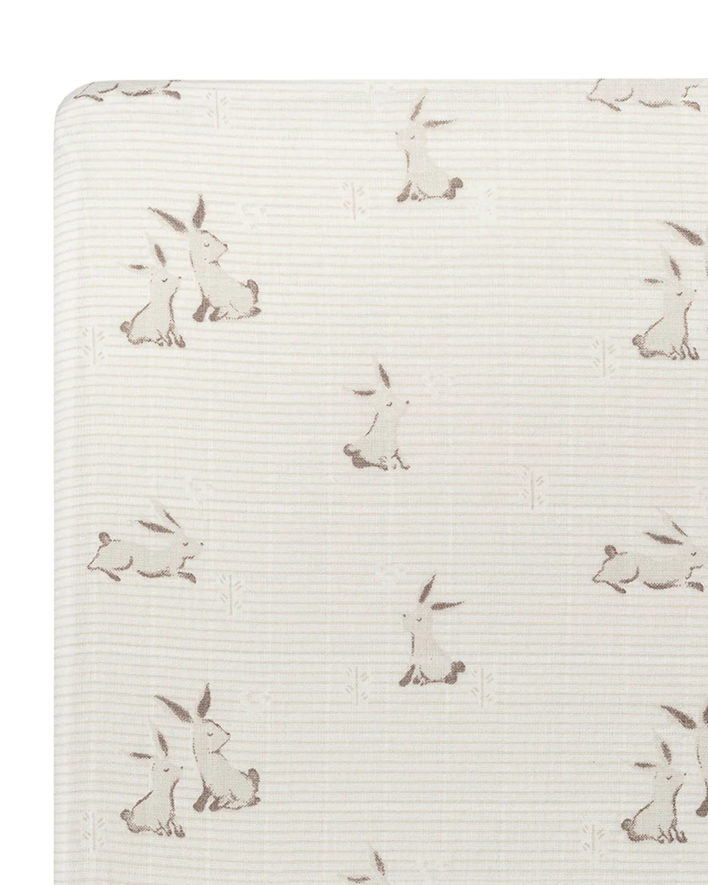 Crane Baby Bunny Fitted Cot Bedsheet-100% Muslin Cotton-For Infants - Image 2