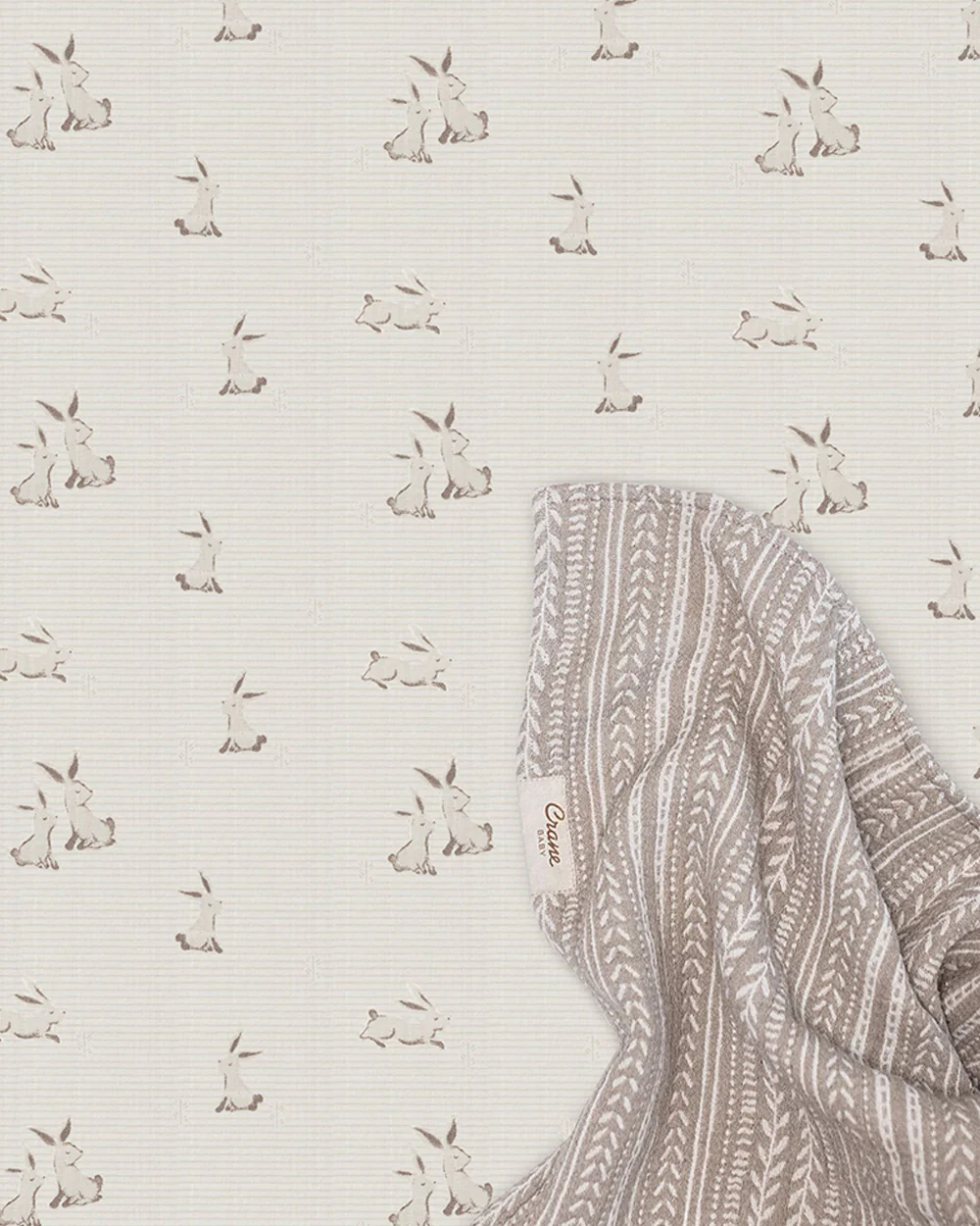 Crane Baby Bunny Fitted Cot Bedsheet-100% Muslin Cotton-For Infants - Image 5