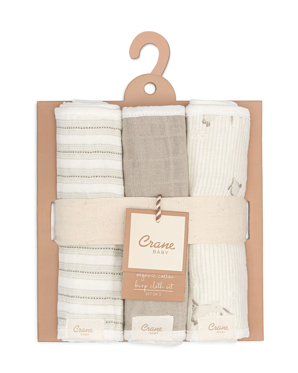 Crane Baby Burp Cloth Set-With Soft Muslin Front & Terry Back-Super Absorbent-Lightweight & Hypoallergenic-Avery Bunny-Pack of 3-For Infants - Image 5