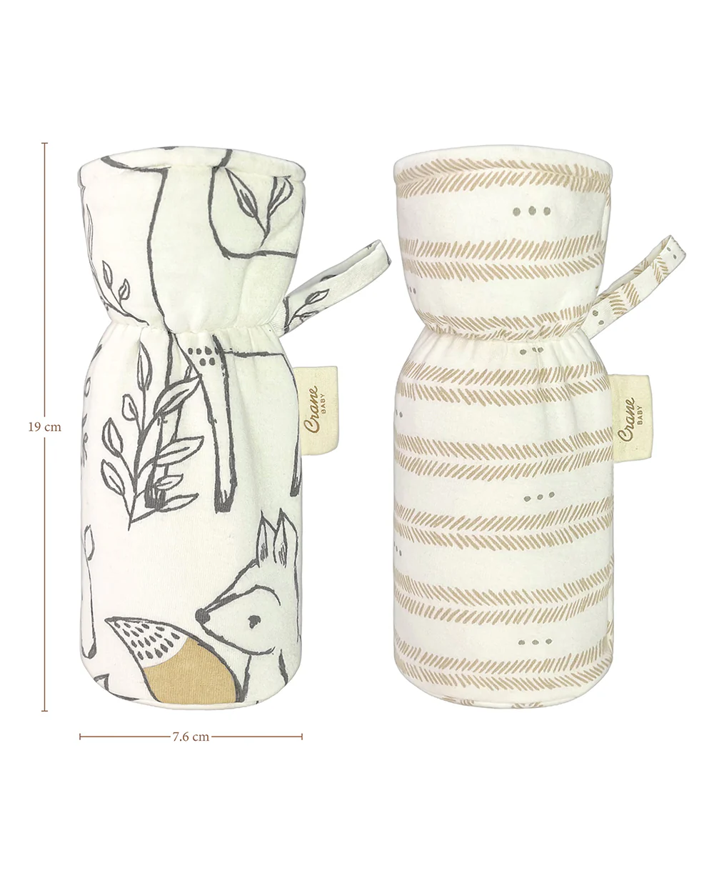 Crane Baby Feeding Bottle Warmer/Cover-With Sherpa Lining-2 Hour Heat Insulation-Fits upto 300 ml Bottle-Ezra-Pack of 2 - Image 5