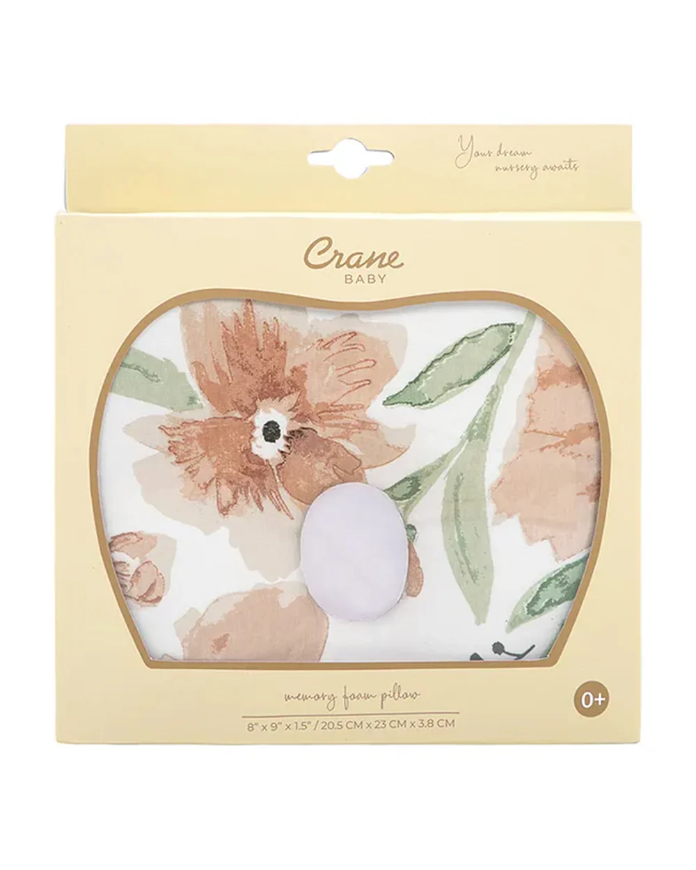 Crane Baby Memory Foam Pillow-Prevents Flat Head Syndrome-Eases Neck Tension of Baby-Parker Floral-For Infants - Image 7