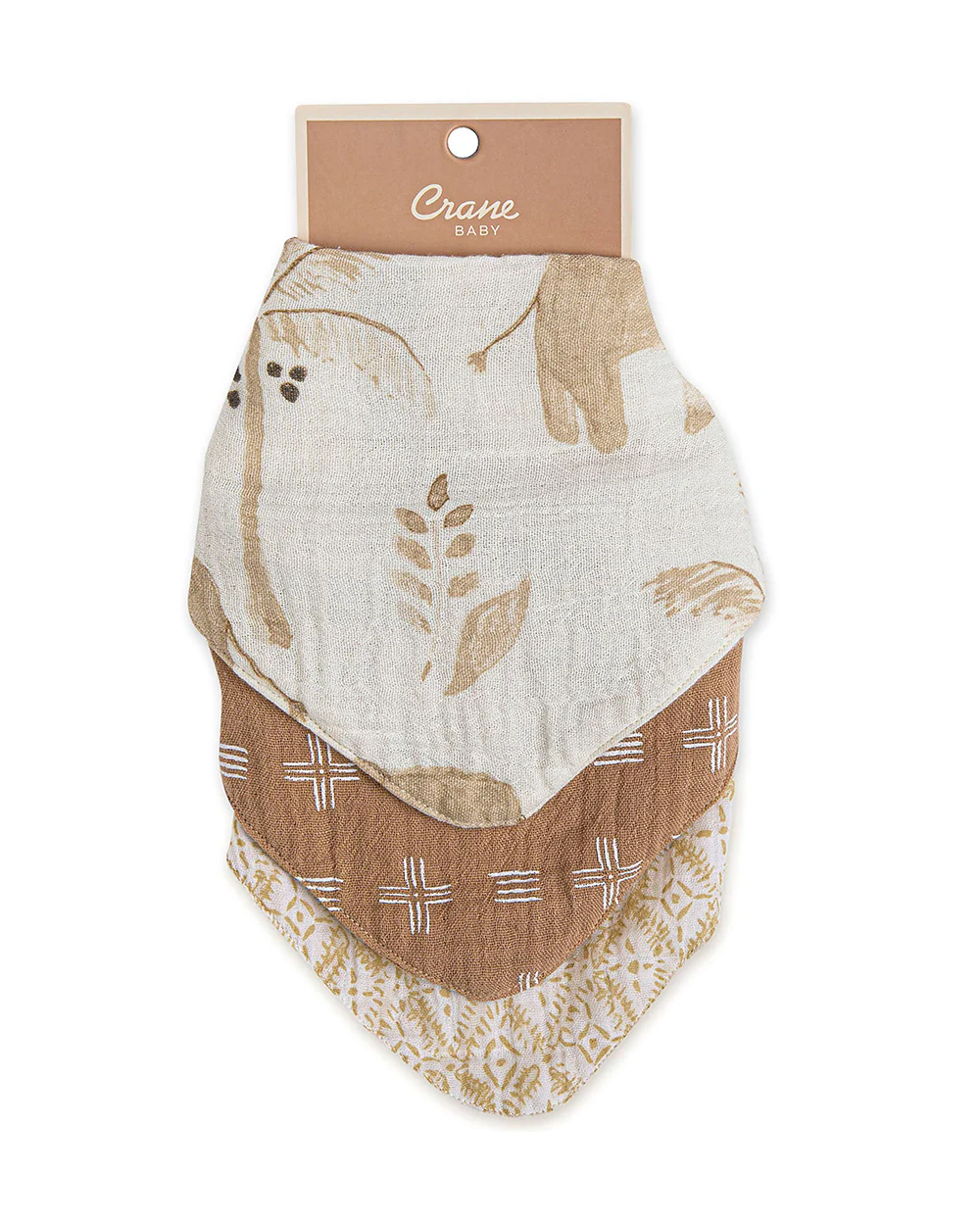 Crane Baby Muslin Bandana Bibs-With 4 Layer Cotton Muslin-High Absorbency-Adjustable Snap Button Closure-Hypoallergenic-Kendi-Pack of 3-For Infants - Image 3