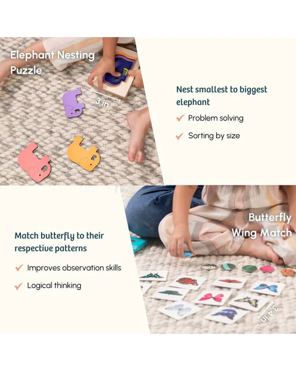 Curious Cub Montessori Box-27M+-Pack of 6 Montessori Toys-Encourages Baby’s Development-Learning & Educational Wooden Toys - Image 4