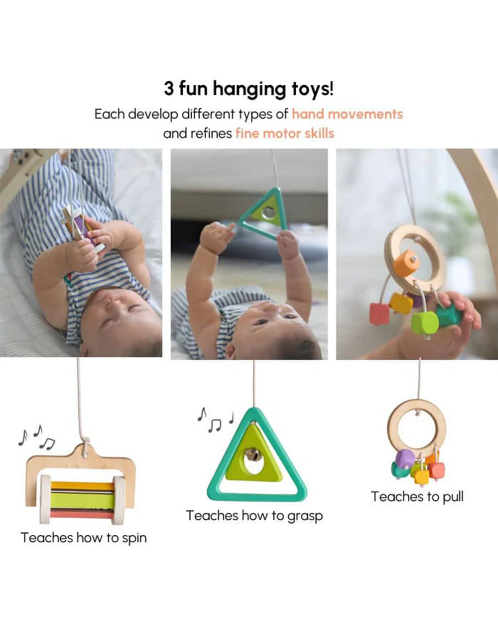 Curious Cub Montessori Inspired Play Gym-Sensory Exploration-0 to 12M - Image 5