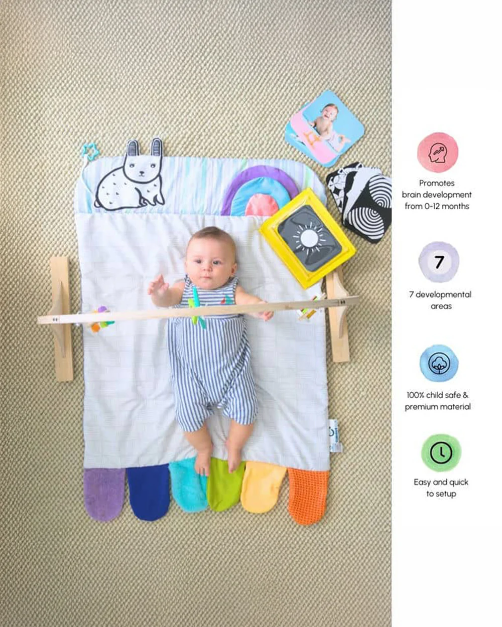 Curious Cub Montessori Inspired Play Gym-Sensory Exploration-0 to 12M - Image 7