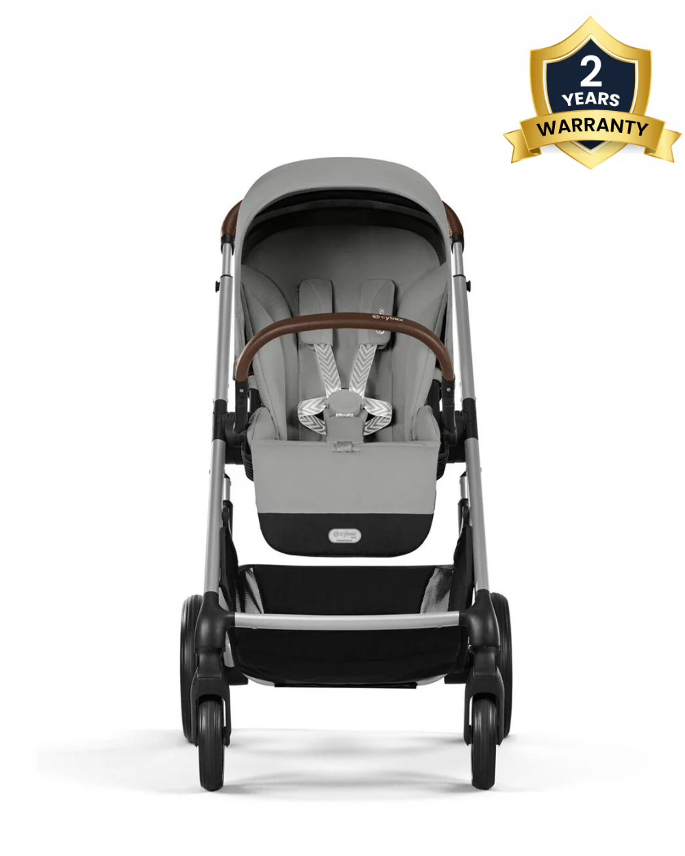 Cybex Balios S Lux Stroller-With Advanced Suspension-Height Adjustable Parent Handle Bar-Reversible & Flat Reclining Seat-One Hand Fold-2 Years Warranty-For 0 to 4Y (Upto 22 Kg)-Silver Frame & Stone Grey Seat - Image 2