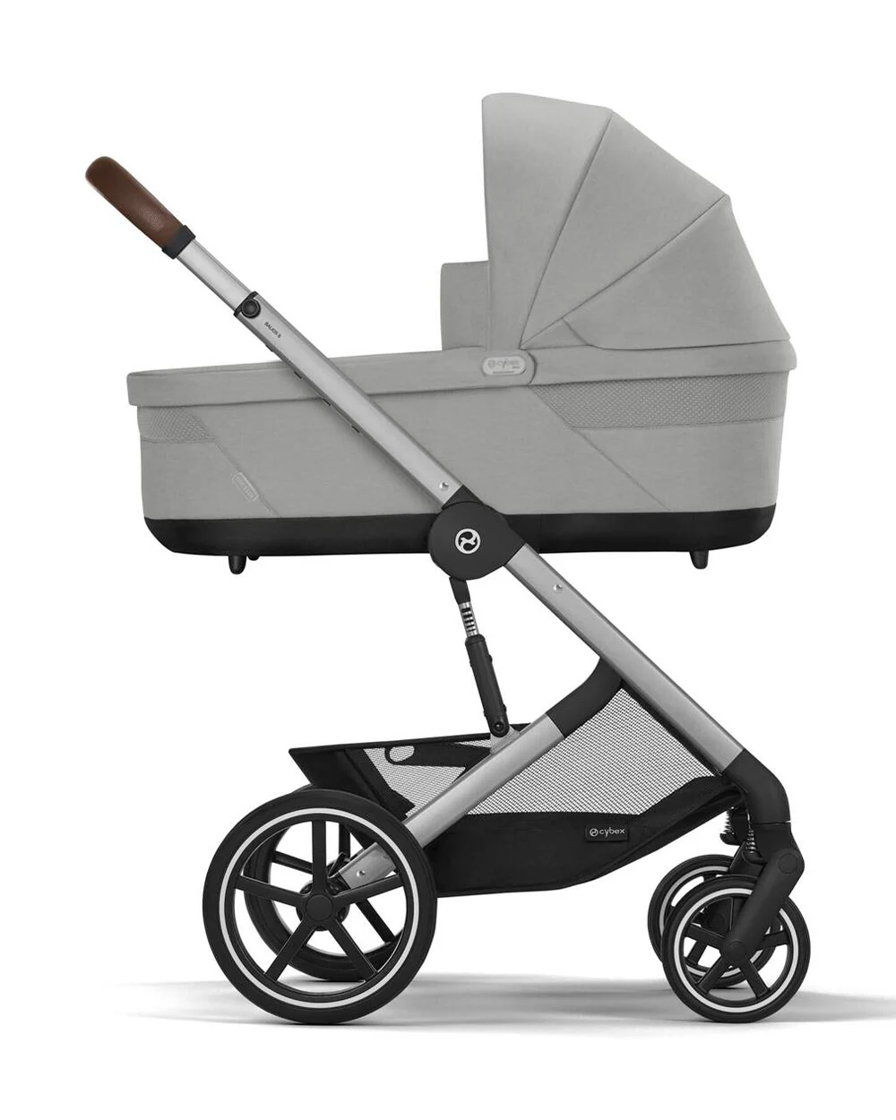 Cybex Balios S Lux Stroller-With Advanced Suspension-Height Adjustable Parent Handle Bar-Reversible & Flat Reclining Seat-One Hand Fold-2 Years Warranty-For 0 to 4Y (Upto 22 Kg)-Silver Frame & Stone Grey Seat - Image 6
