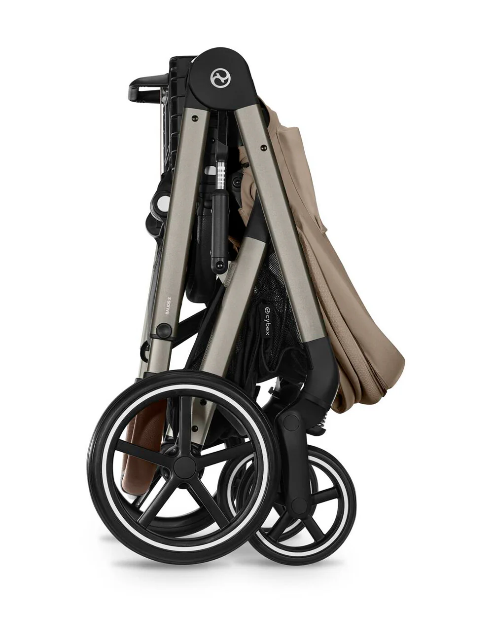Cybex Balios S Lux Stroller-With Advanced Suspension-Height Adjustable Parent Handle Bar-Reversible & Flat Reclining Seat-One Hand Fold-2 Years Warranty-For 0 to 4Y (Upto 22 Kg)-Taupe Frame & Almond Beige Seat - Image 12