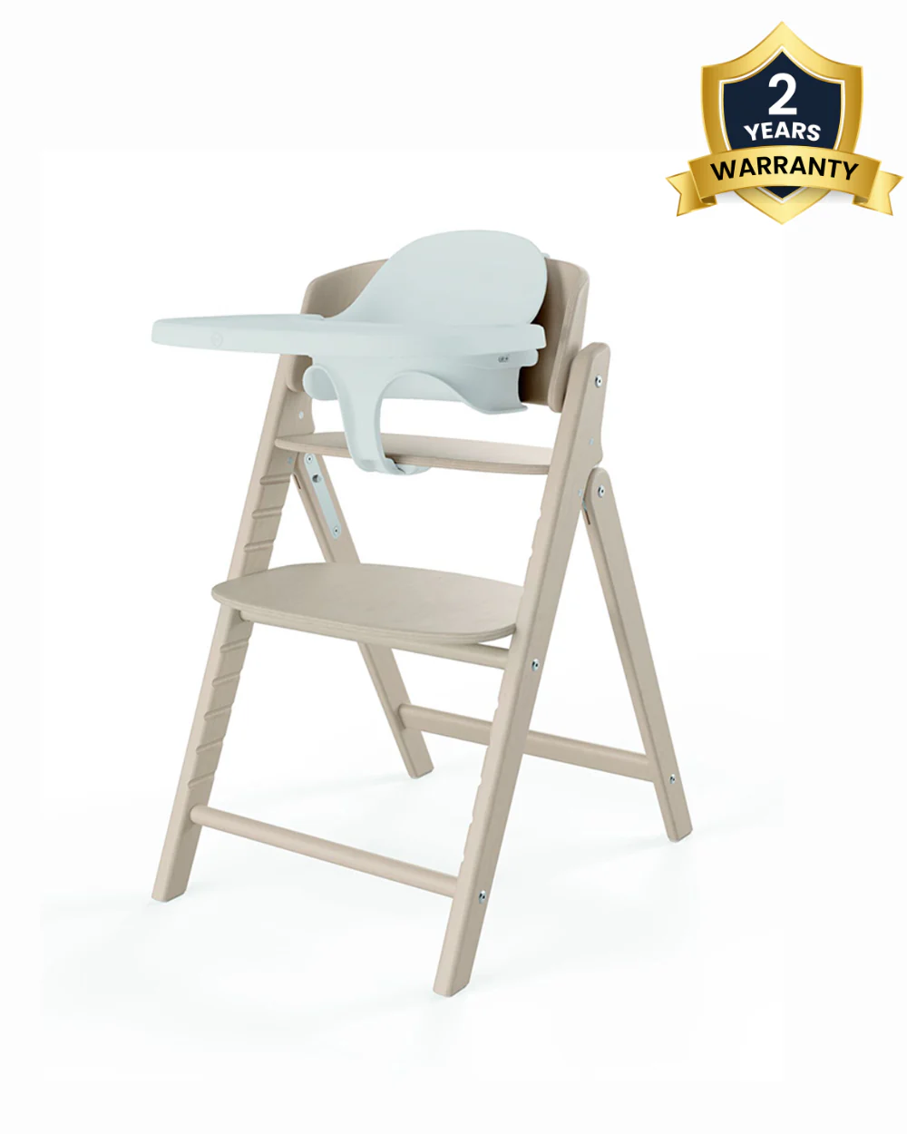 Cybex Click & Fold 3 in 1 High Chair With Baby Set & Tray-Quick & Easy One Hand Unfold-Self Standing When Folded-Individual Height & Depth Adjustment of Seat & Footrest-For 6M to 99Y (Upto 120 Kg)-All Natural Light - Image 2