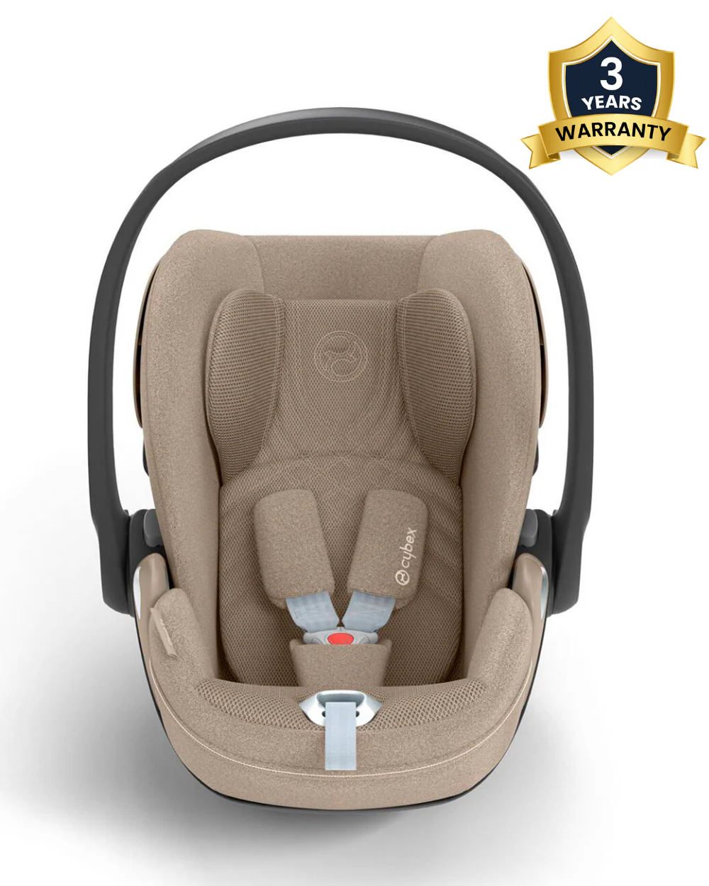 Cybex Cloud T i-Size PLUS Baby Car Seat-Rear Facing-Mesh Fabric For 6x Better Airflow-With Mesh Window On Canopy-Near Flat Reclining Seat-12 Positions Adjustable Headrest-For 0 to 2Y (Upto 13 Kg)-Cozy Beige - Image 2