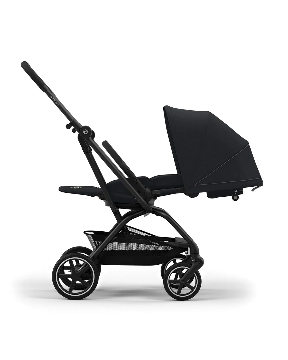 Cybex Eezy S Twist +2 Lightweight Stroller-360 Degree Rotatable Seat-One Hand Fold-Flat Reclining Seat-Travel System Compatible-2 Years Warranty-For 0 to 4Y (Upto 22 Kg)-Black Frame & Magic Black Seat - Image 9