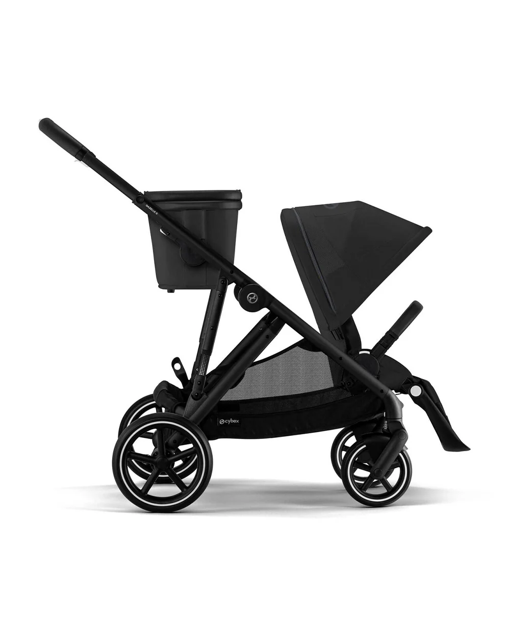 Cybex Gazelle S Stroller-Converts to Double Stroller-Height Adjustable Parent Handle Bar-Reversible & Flat Reclining Seat-With Free Extra Storage Basket-2 Years Warranty-For 0 to 4Y (Upto 22 Kg)-Black Frame & Moon Black Seat - Image 7