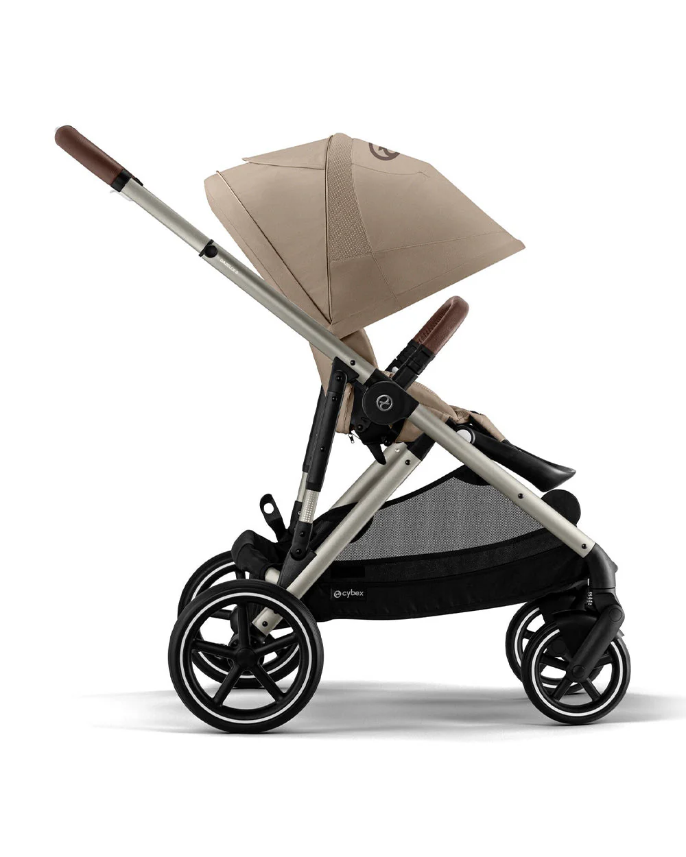 Cybex Gazelle S Stroller & Gazelle S Carry Cot Travel System-Taupe Frame & Moon Black Seat - Image 13