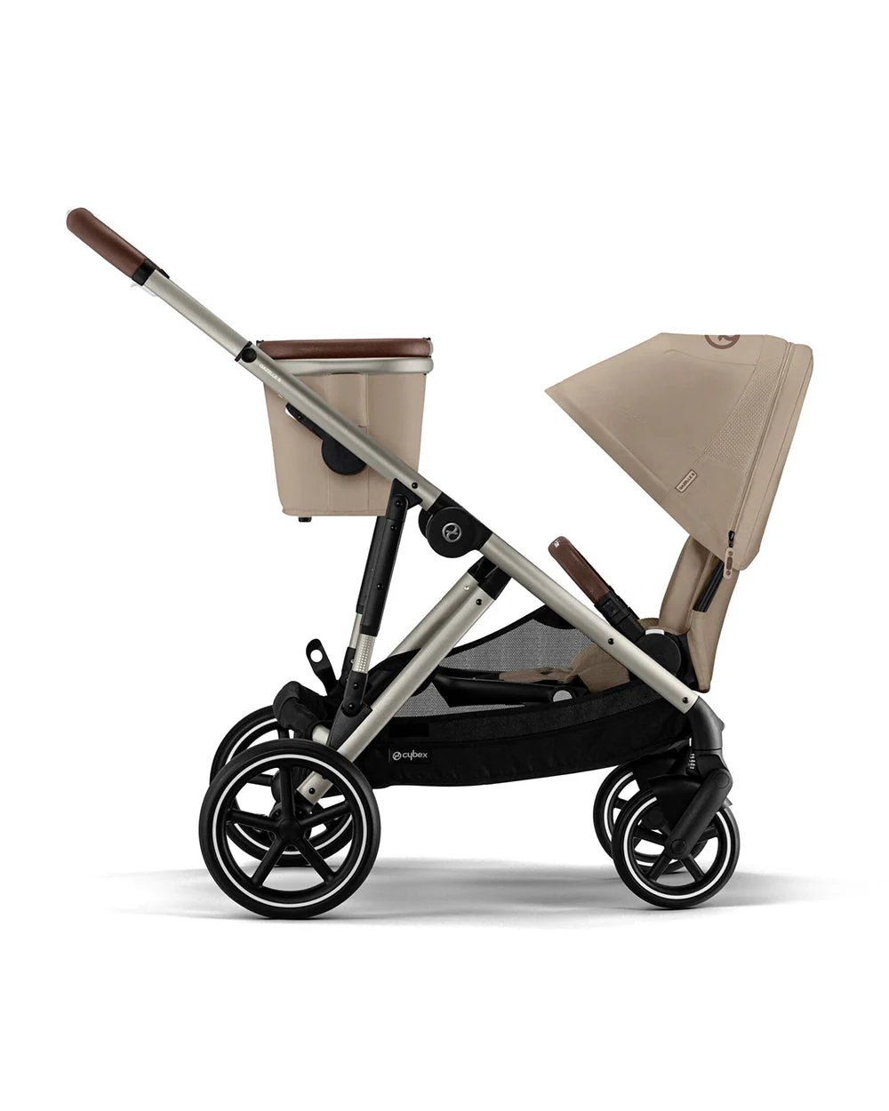 Cybex Gazelle S Stroller & Gazelle S Carry Cot Travel System-Taupe Frame & Moon Black Seat - Image 14