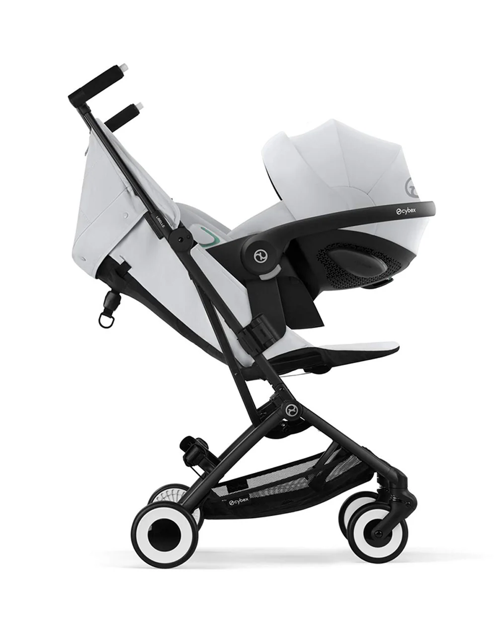 Cybex Libelle Cabin Friendly Stroller-Near Flat Reclining Seat-Car Seat Compatible-2 Years Warranty-For 6M to 4Y (Upto 22 Kg)-Black Frame & Fog Grey Seat - Image 9