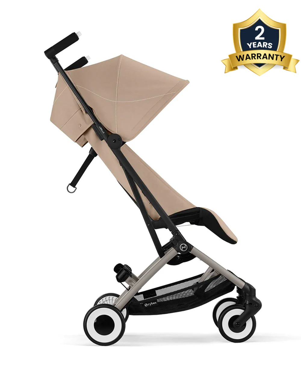 Cybex Libelle Cabin Friendly Stroller-Near Flat Reclining Seat-Car Seat Compatible-2 Years Warranty-For 6M to 4Y (Upto 22 Kg)-Taupe Frame & Almond Beige Seat - Image 2