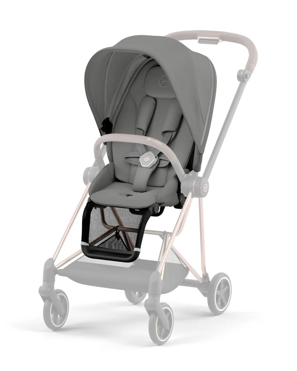 Cybex Mios Lightweight Stroller-Height Adjustable Parent Handle Bar-Reversible & Flat Reclining Seat-One Hand Fold-Travel System Compatible-2 Years Warranty-For 0 to 4Y (Upto 22 Kg)-Matt Black Frame & Mirage Grey - Image 6