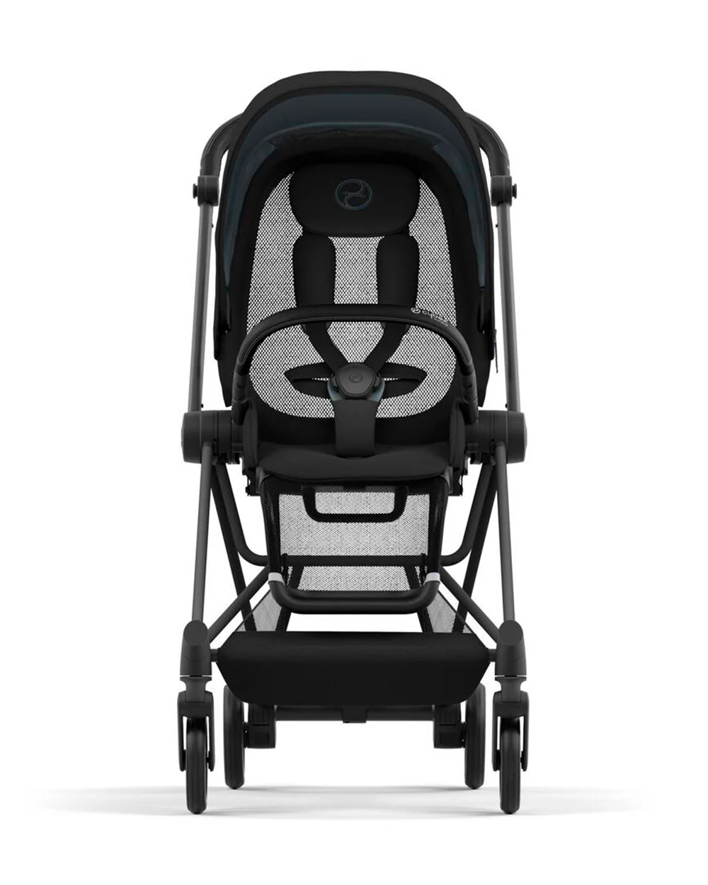 Cybex Mios Lightweight Stroller-Height Adjustable Parent Handle Bar-Reversible & Flat Reclining Seat-One Hand Fold-Travel System Compatible-2 Years Warranty-For 0 to 4Y (Upto 22 Kg)-Matt Black Frame & Mirage Grey - Image 8