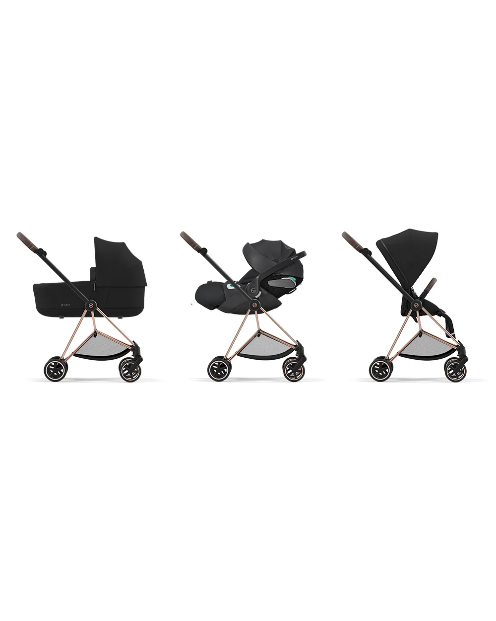 Cybex Mios Lightweight Stroller-Height Adjustable Parent Handle Bar-Reversible & Flat Reclining Seat-One Hand Fold-Travel System Compatible-2 Years Warranty-For 0 to 4Y (Upto 22 Kg)-Matt Black Frame & Sepia Black - Image 6