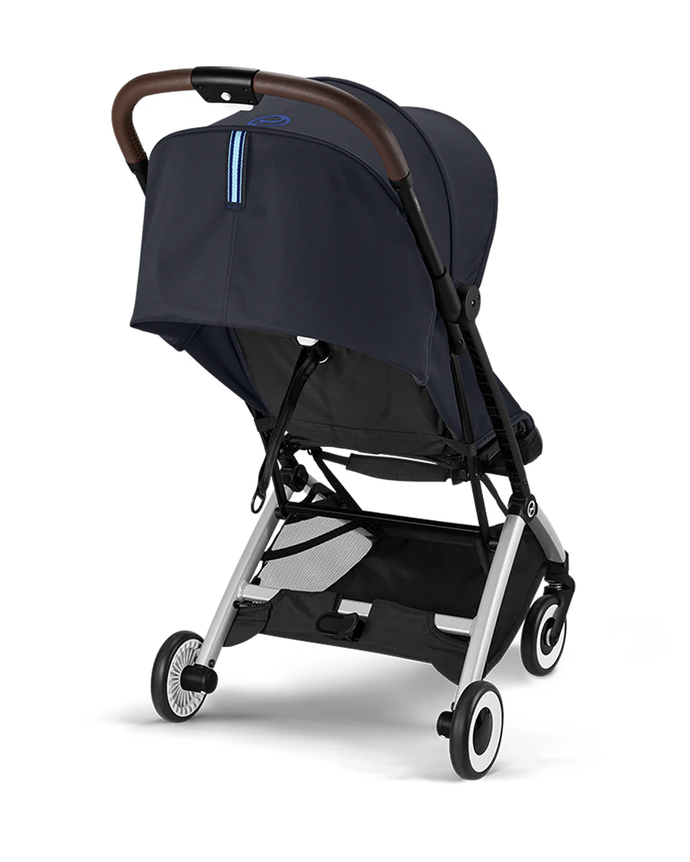 Cybex Orfeo Cabin Friendly Stroller-One Hand Fold-Flat Reclining Seat-Car Seat Compatible-2 Years Warranty-For 0 to 4Y (Upto 22 Kg)-Silver Frame & Dark Blue Seat - Image 18