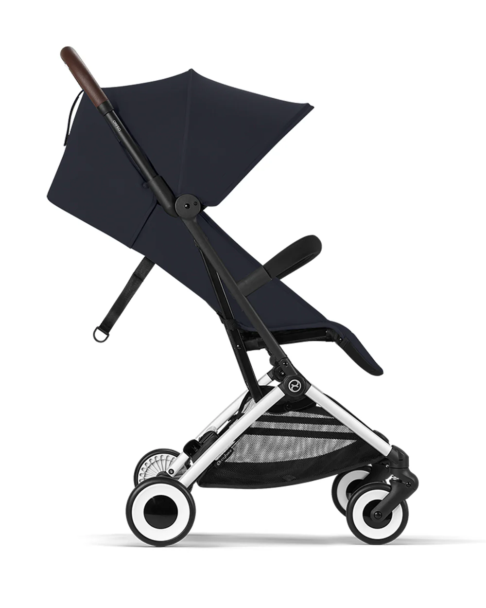 Cybex Orfeo Cabin Friendly Stroller-One Hand Fold-Flat Reclining Seat-Car Seat Compatible-2 Years Warranty-For 0 to 4Y (Upto 22 Kg)-Silver Frame & Dark Blue Seat - Image 8