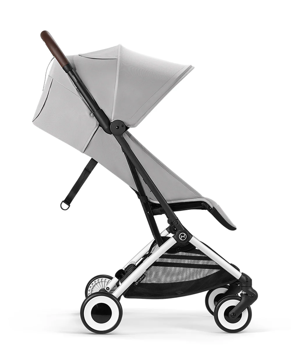 Cybex Orfeo Cabin Friendly Stroller-One Hand Fold-Flat Reclining Seat-Car Seat Compatible-2 Years Warranty-For 0 to 4Y (Upto 22 Kg)-Silver Frame & Fog Grey Seat - Image 11