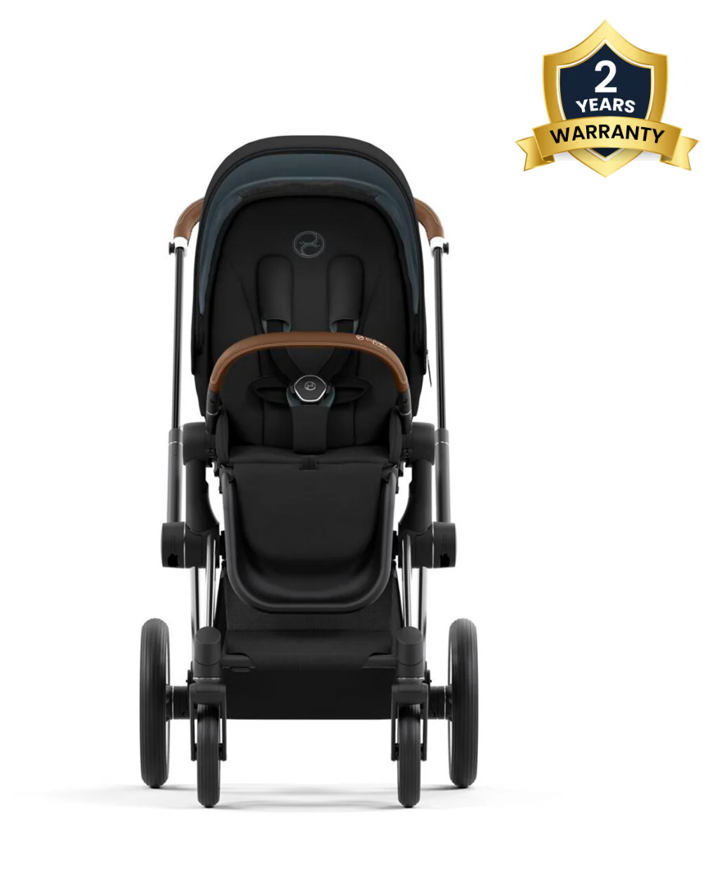Cybex Priam Stroller & Cloud T i-Size Plus Car Seat Travel System-Includes Adapters-Chrome Brown Frame & Sepia Black - Image 2