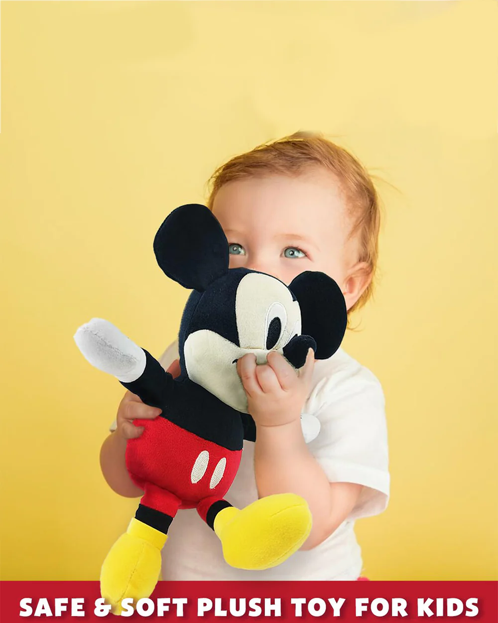 Disney Value Mickey Mouse Stuffed Soft Toy-Plush Cuddly Toy For Newborn - Image 4