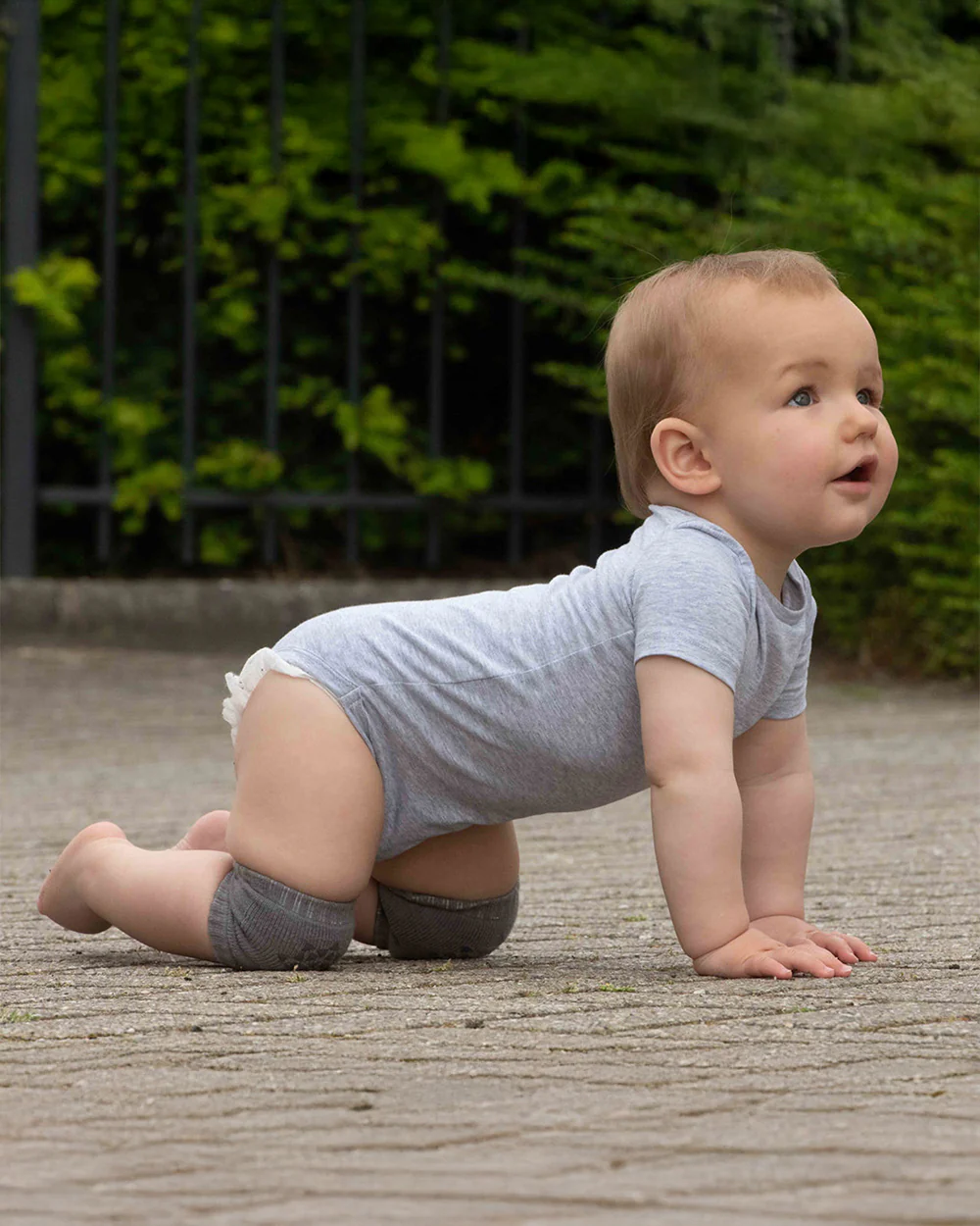 Dooky Baby Elbow & Knee Pads-Soft Non-Slip Crawling Protectors-For Crawling Infants-Grey - Image 6