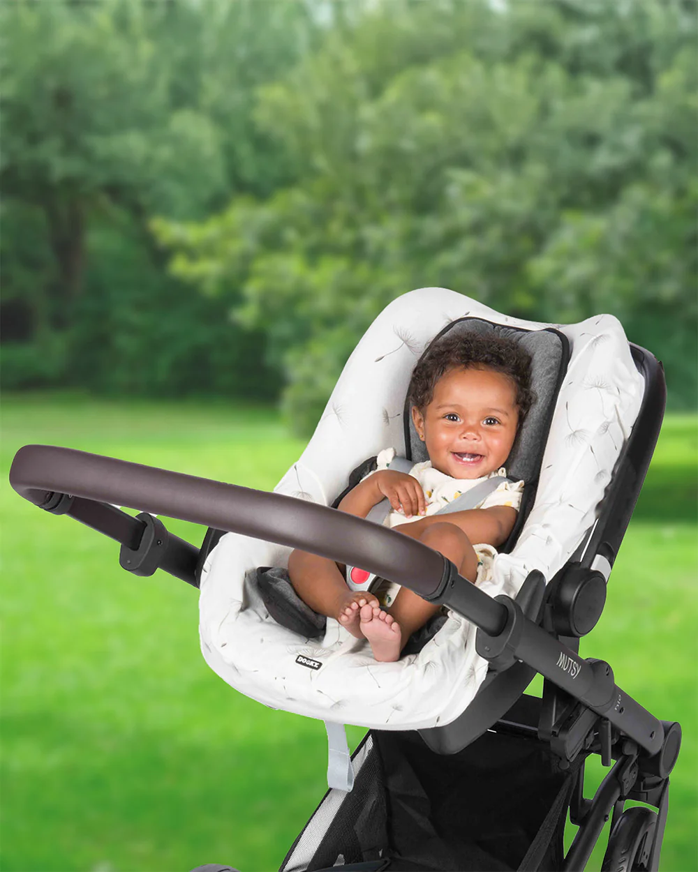 Dooky Baby Support Pillow-Suitable For Strollers, Car Seats, Carry Cots & Bouncers-Fits Both 3 & 5 Point Harness-For 0 to 12M-Grey - Image 7