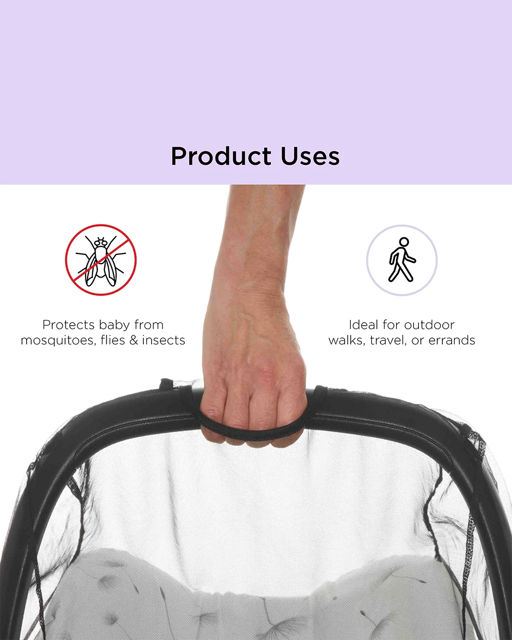 Dooky Universal Car Seat Mosquito Net-Breathable-Quick & Easy To Attach-For Infant Car Seats - Image 5