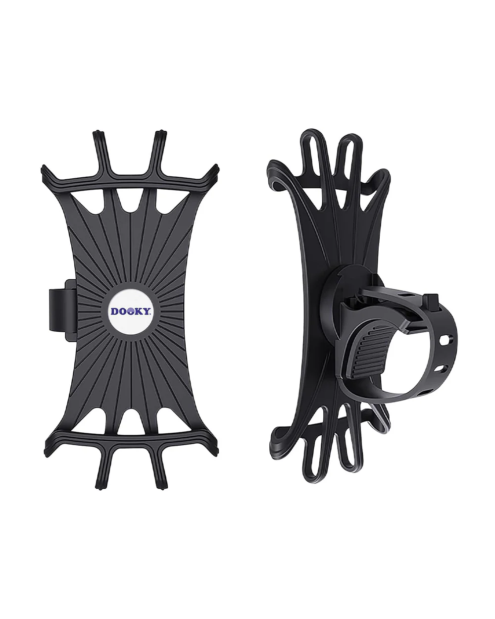 Dooky Universal Phone Holder-Fits Onto Stroller Handle Bars, Bumper Bars & Car Headrests-Shock Proof & 360 Degree Rotatable-Black