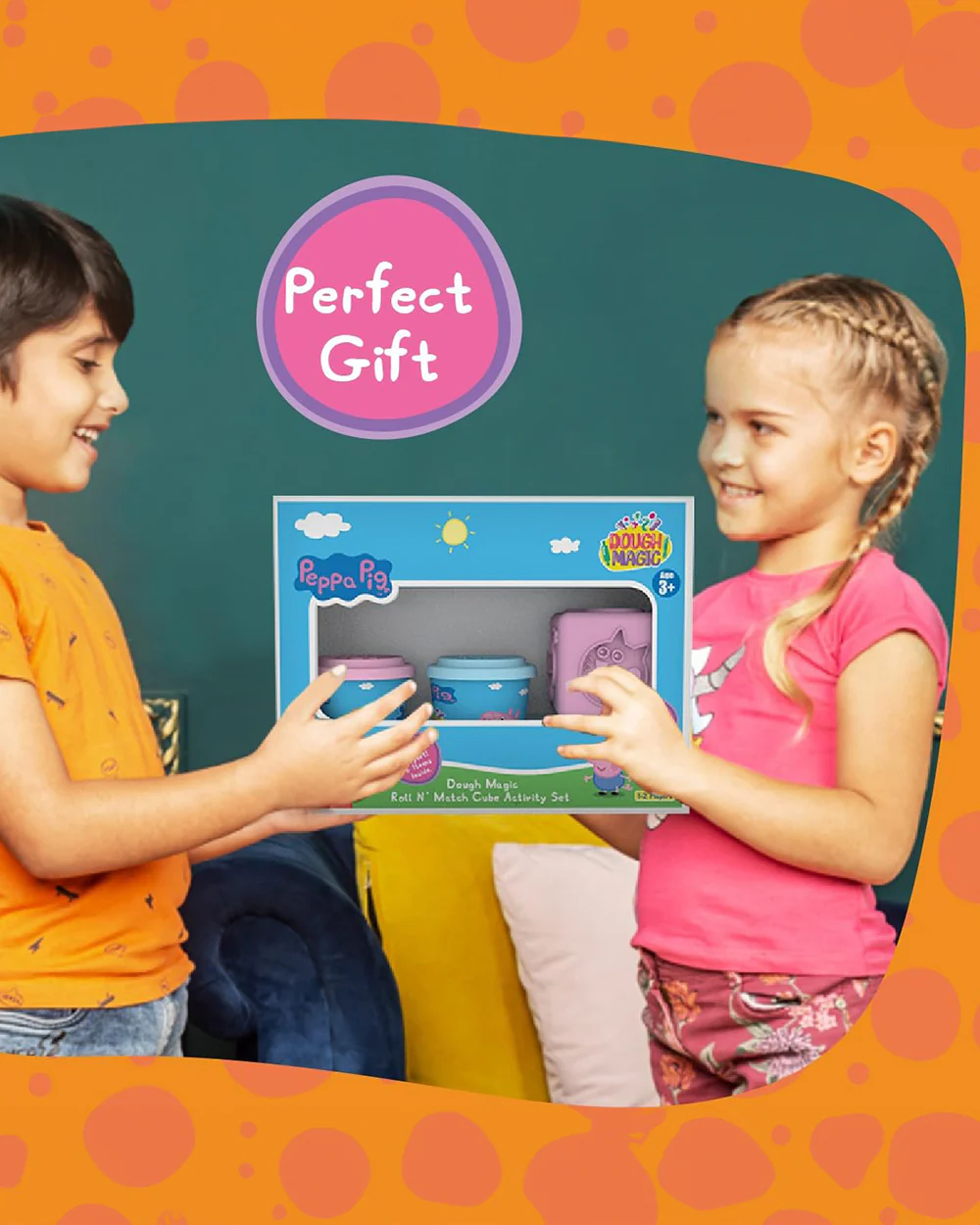 Dough Magic Peppa Pig Roll N’ Match Cube Activity Set-Art & Craft Kit-18M+ - Image 2