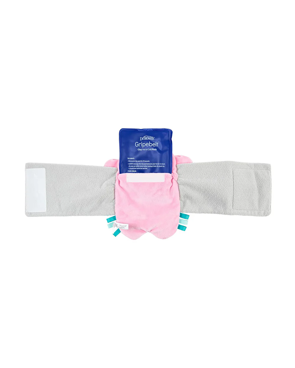 Dr. Brown's Colic Relief Gripebelt-Soothe Your Baby From Colic, Reflux and Gas-With Soft Fabric & Adjustable Belt-Clay Pack For Warm & Cool Therapy-With Attached Teethers & Toy-Pink Monster-For Infants-3M+ - Image 14