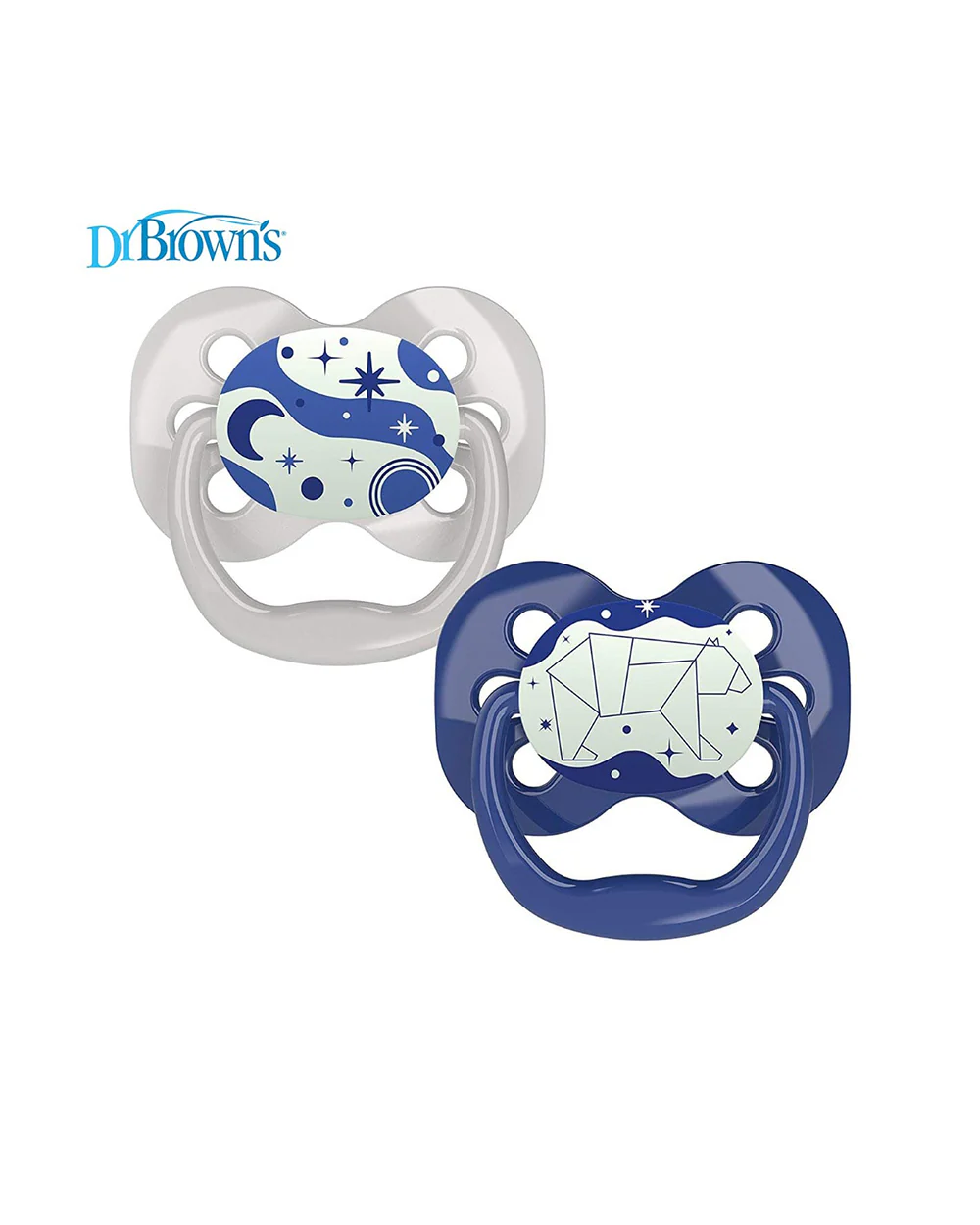 Dr. Brown's Advantage Pacifiers-Glow In The Dark-Blue-Pack of 2-Soother - Image 10