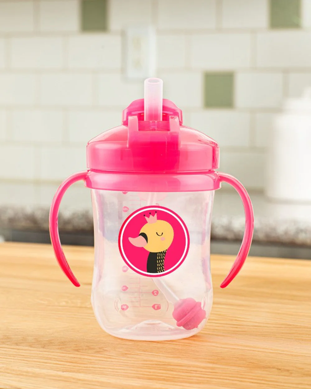 Dr. Brown's Baby's First Straw Cup-With Handles-Pink-270 ml - Image 2