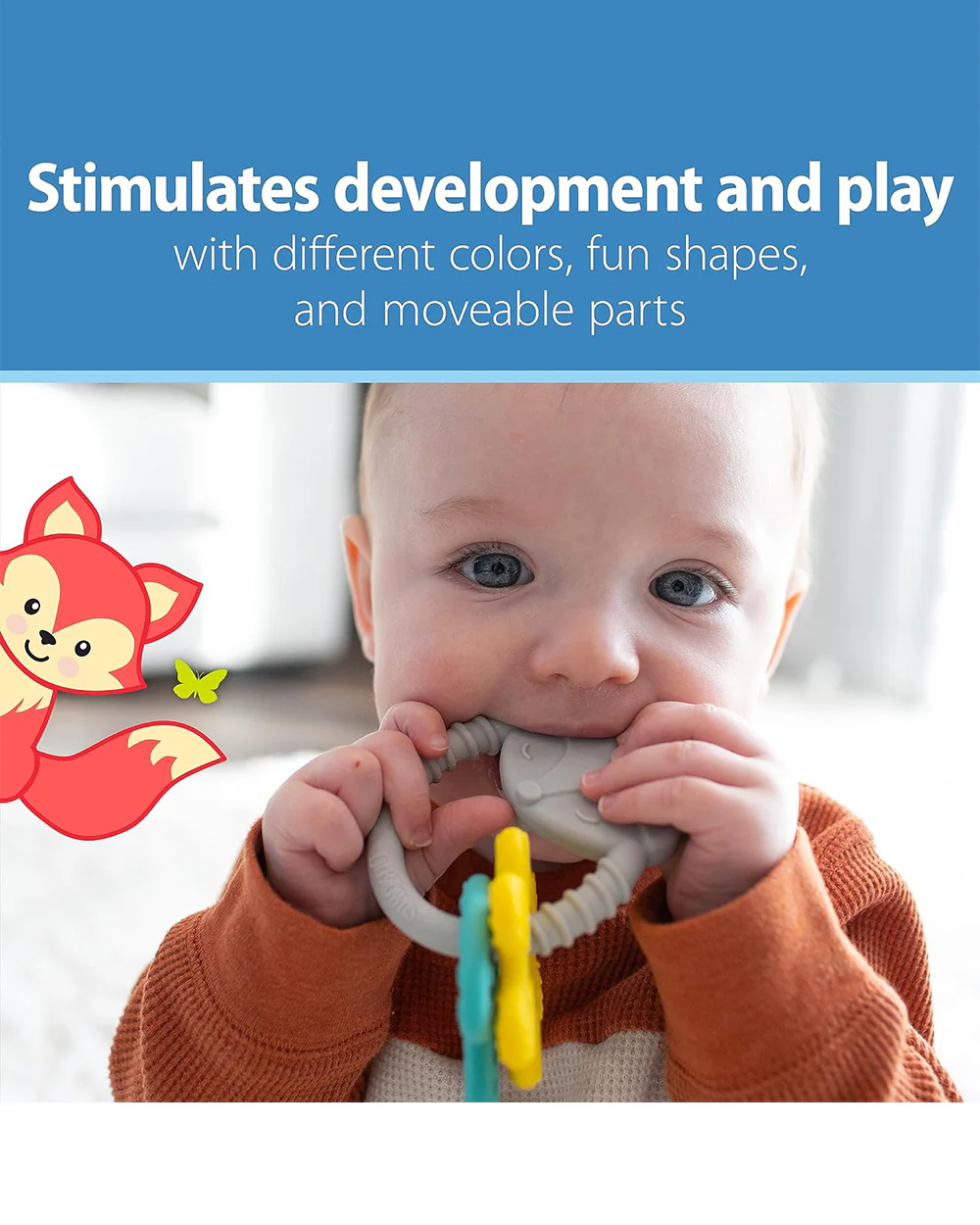 Dr. Brown's Fox Learning Loop Teether-Multicolor - Image 5