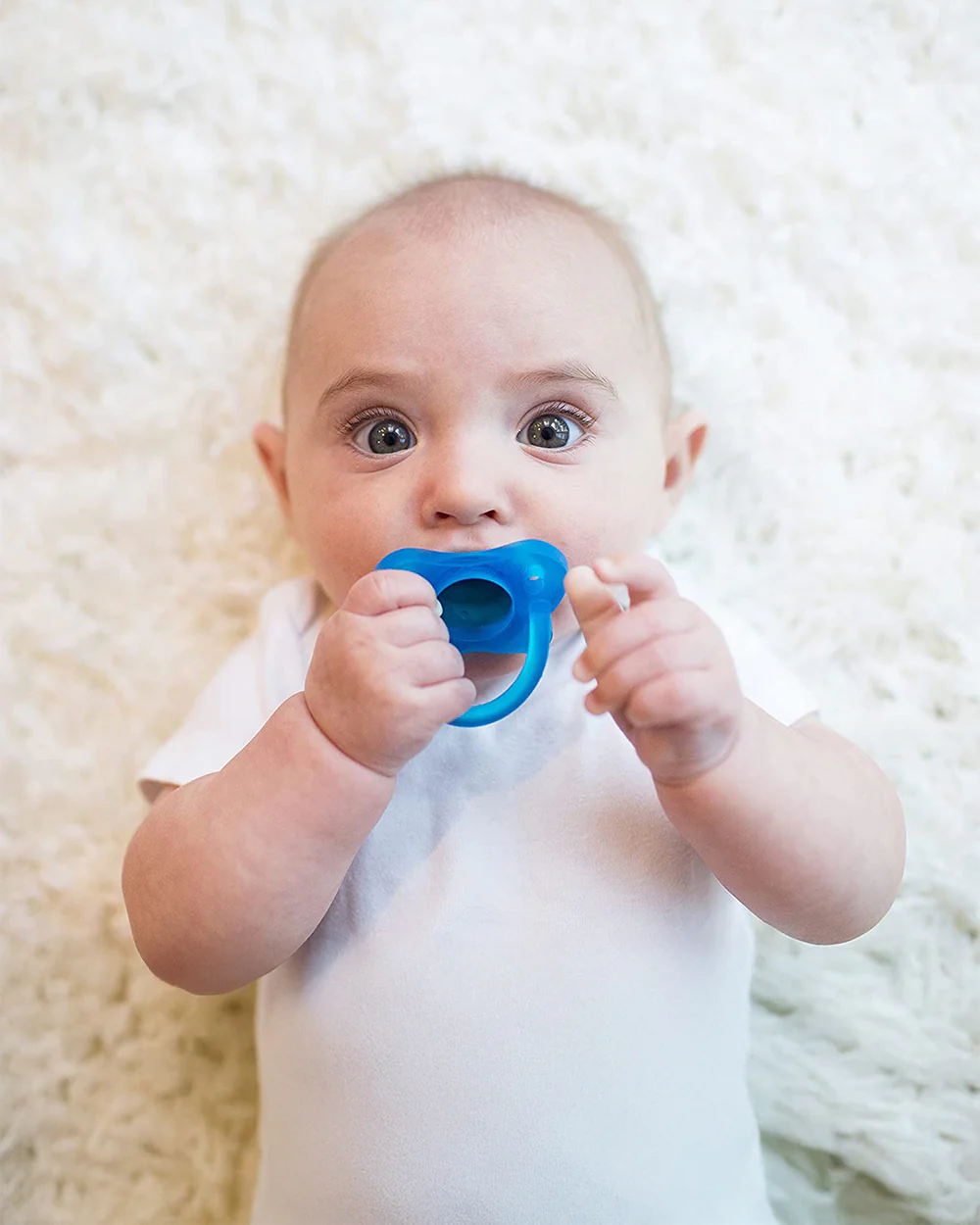 Dr. Brown's Happy Paci-One Piece Soother-Blue-Pacifier - Image 6