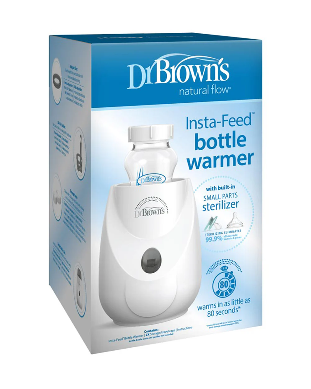 Dr. Brown's Insta Feed Bottle Warmer & Sterilizer-Built in Sterilizing Function for Bottle Accessories-80 Seconds Quick Warming-Overheat Protection-1 Bottle Capacity - Image 9