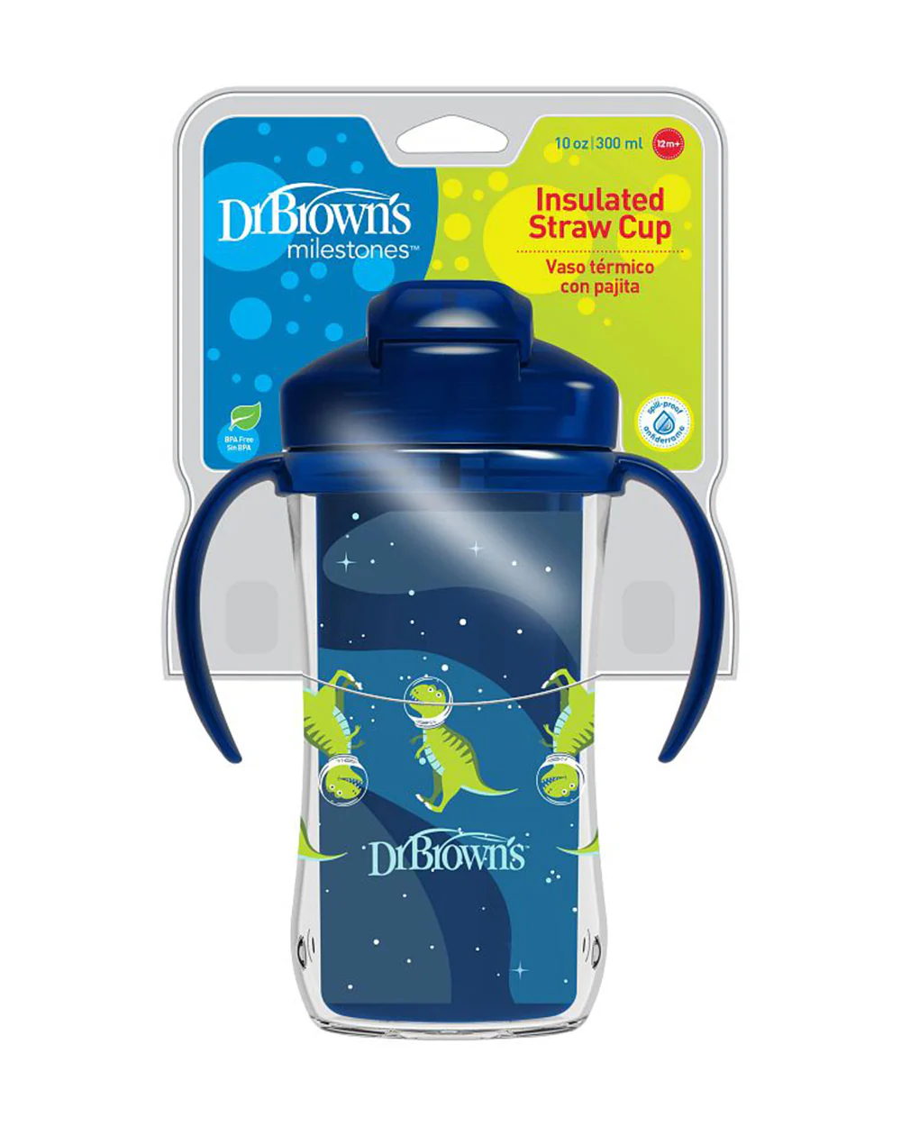 Dr. Brown's Insulated Straw Cup-Twin Handle-Blue-300 ml - Image 7