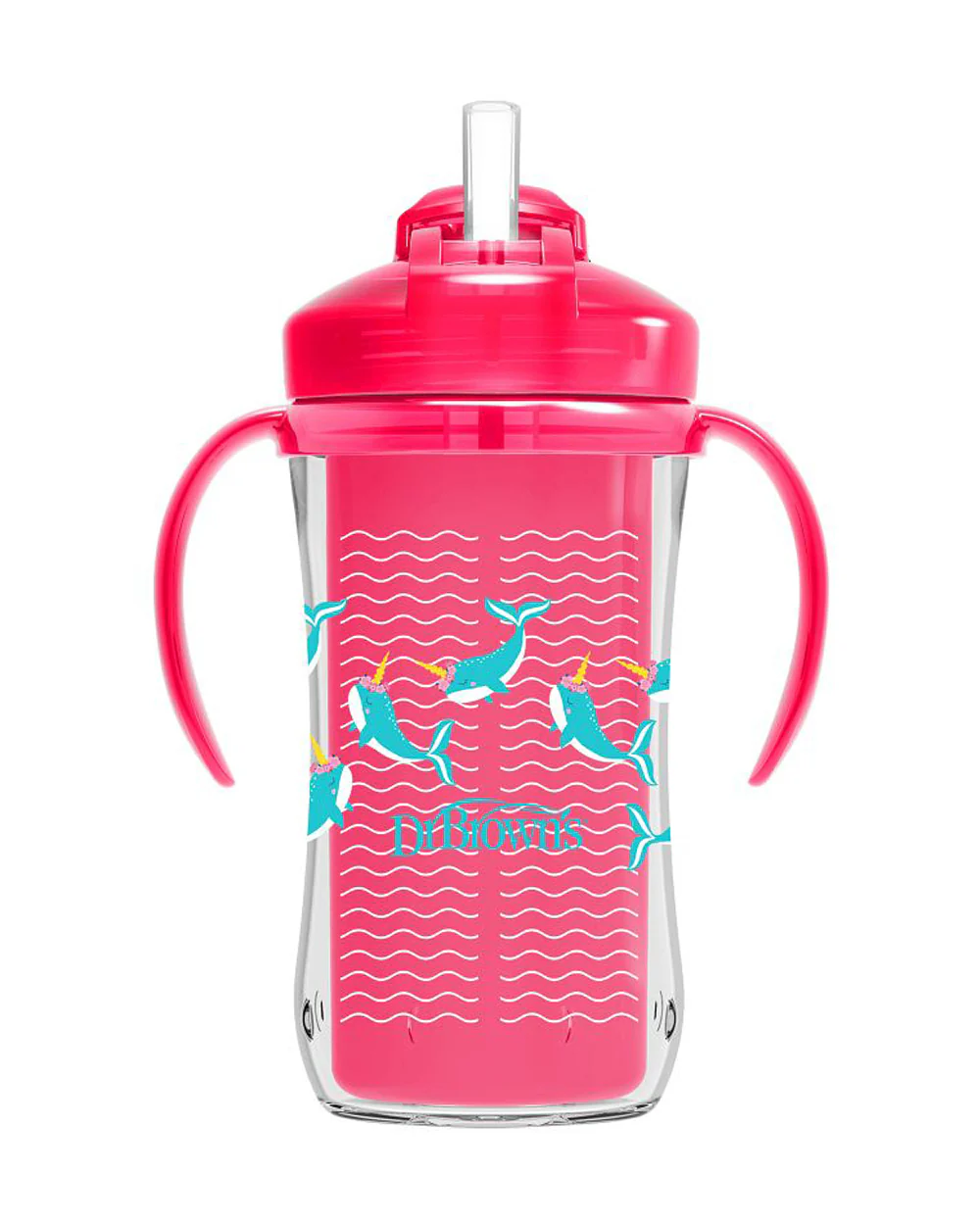 Dr. Brown's Insulated Straw Cup-Twin Handle-Pink-300 ml - Image 3