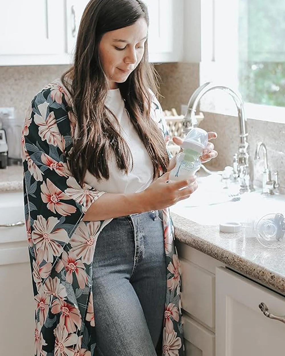 Dr. Brown's Manual All-in-One Breast Pump-With 2 Pumping Modes-Soft Shape Silicone Shield-Includes Options+ Anti Colic Wide Neck Bottle-Dishwasher Safe Parts-Milk Expression Pump - Image 8