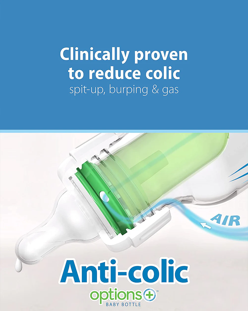 Dr. Brown's Options+ Narrow Neck Feeding Bottle-Anti Colic-250 ml-Pink-0 to 3M - Image 2