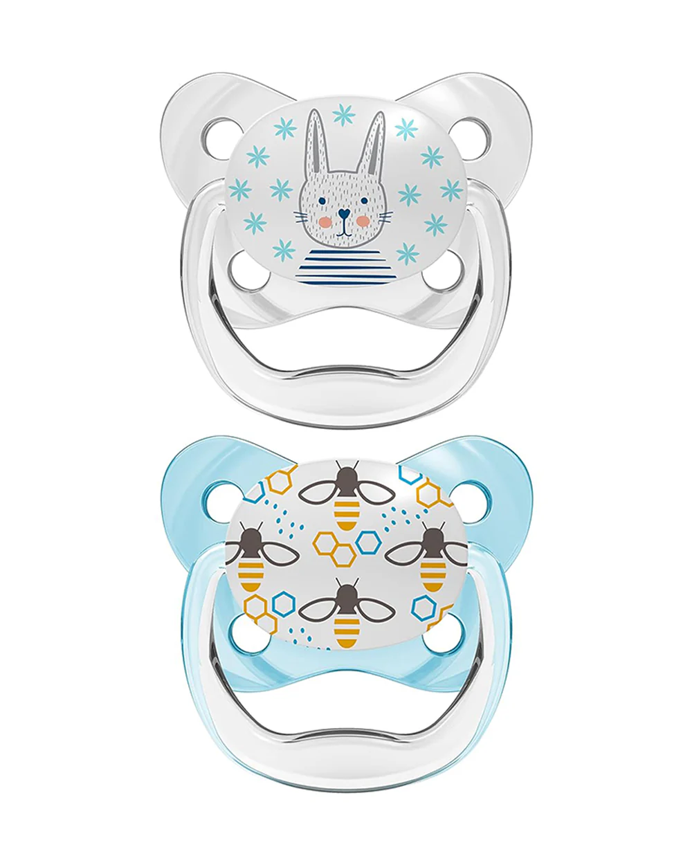 Dr. Brown's Prevent Soother-Butterfly Shield-Blue-Orthodontic-0 to 6M-Pacifier-Pack of 2