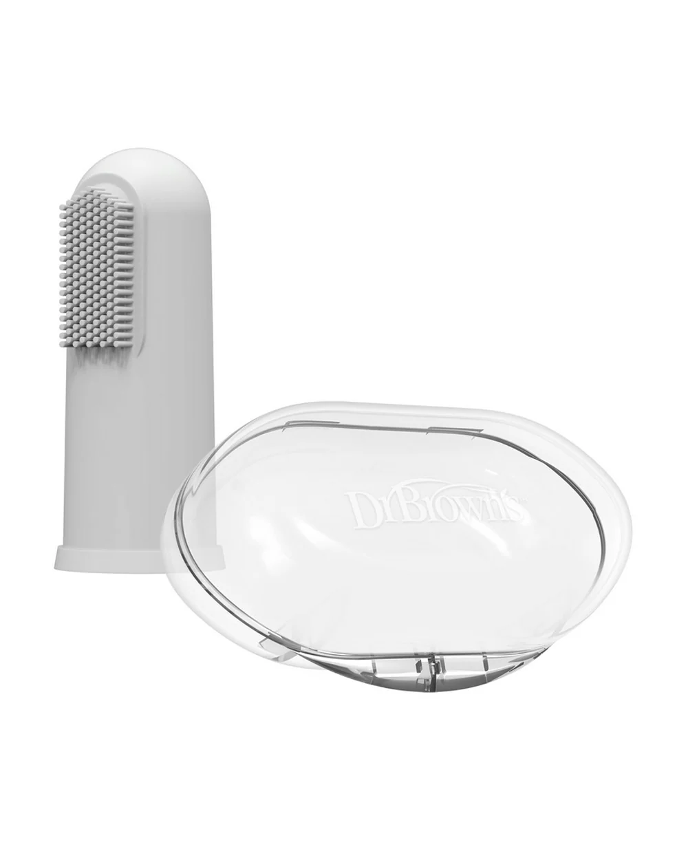 Dr. Brown's Silicone Finger Baby Toothbrush with Case-3 to 12M-Grey - Image 6