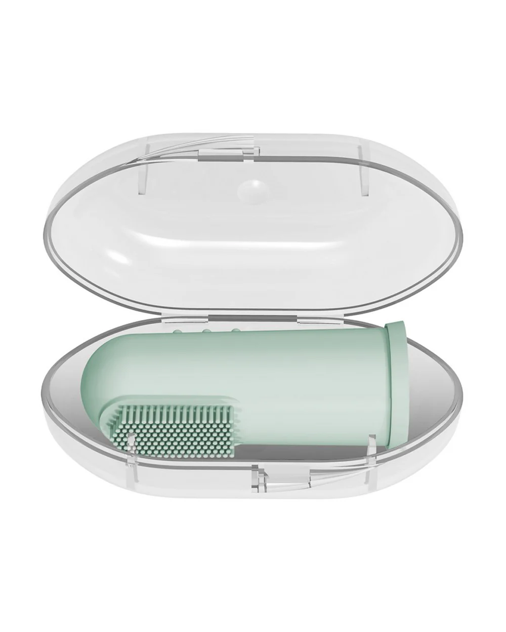 Dr. Brown's Silicone Finger Baby Toothbrush with Case-3 to 12M-Light Green - Image 2